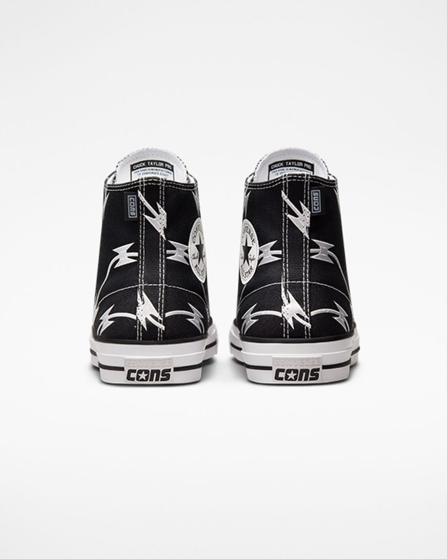 Bascheți Barbati Converse CONS Chuck Taylor All Star Pro Razor Wire Negrii Argintii Albi | RO WYLTR753